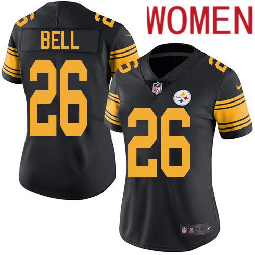 Women Pittsburgh Steelers #26 LeVeon Bell Nike Black Vapor Limited Rush NFL Jersey